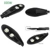 Iluminação pública COB AC Power 100W LED Street Lighting para exterior
