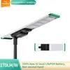 Luminária de rua LED 100W integrada de alumínio à prova d'água 12V Solar 170lm/W