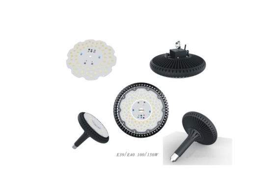 O UFO Driverless conduziu o Luminaire alto IK10 IP65 E40 industrial E39 150W da baía para o armazém