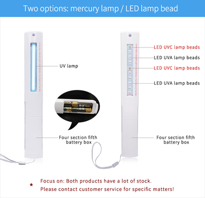Portable esterilizador da luz uv do diodo emissor de luz de 4 watts, bateria seca da esterilização Handheld da luz uv