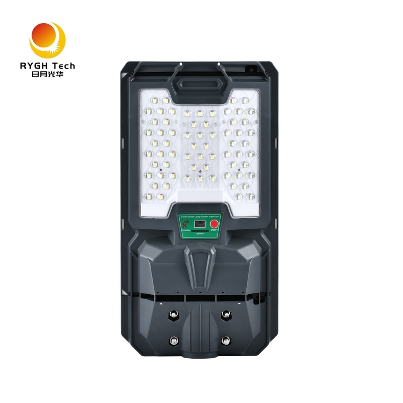 Luminária de Rua LED Solar com Sensor de Movimento Integrado Certificada CE IP65 para Uso Externo em Rodovias Corpo em ABS Fonte de Alimentação
