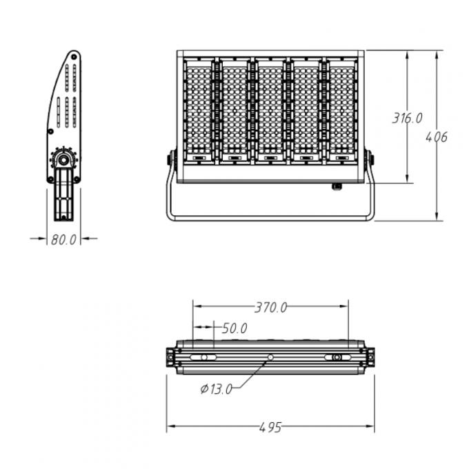 desenho do produto da luz de inundação do diodo emissor de luz 240W